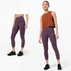 LULULEMON | Breathable Wunder Train High-Rise Crop 23" in Grape Thistle | Size 4